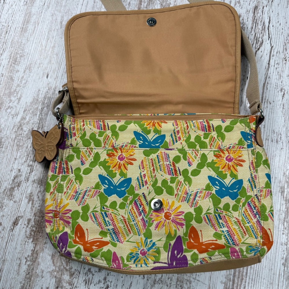 VTG Y2K Relic by Fossil Butterfly Floral Fairy Canvas Crossbody Bag Boho Purse - Picture 3 of 11